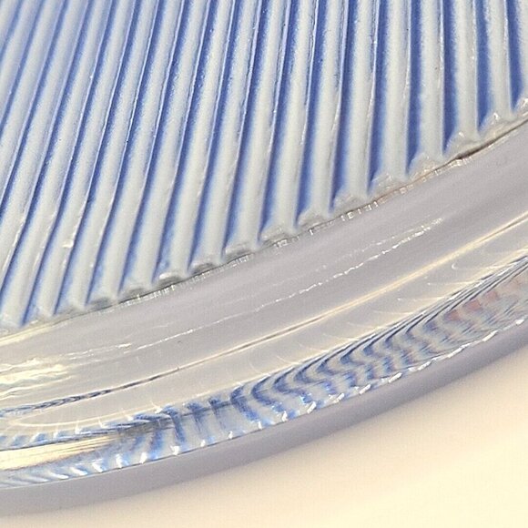 Mikasa Glass Oval Picture Frame Blue Wavy Stripes - Made in Japan - Vintage - Picture 6 of 11